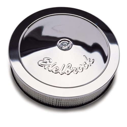 PRO-FLO CHROME 14 ROUND AIR CLEANER W/3" PAPER ELEMENT 1207"