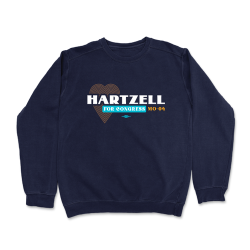 Hartzell For Congress (Navy Crewneck Sweater)