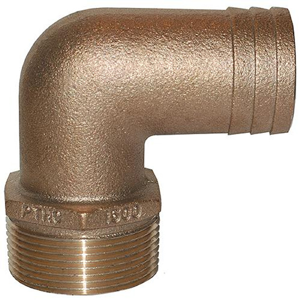 Groco PTHC Bronze Standard Flow 90° Pipe-To-Hose Adapter With NPT Thread
Standard Flow. NOT TO BE USED IN POTABLE WATER SYSTEMS.