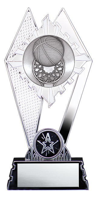 Citadel Series Silver Basketball Trophy - XGPA8803 — 7 inches