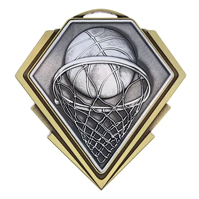 Diamond Series Basketball Medal - MMD803 — 3" x 3"