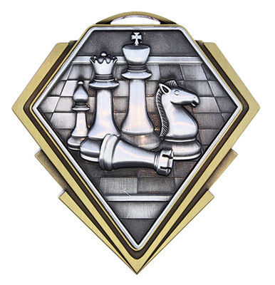 Diamond Series Chess Medal - MMD811 — 3" x 3"