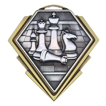Diamond Series Chess Medal - MMD811 — 3" x 3"