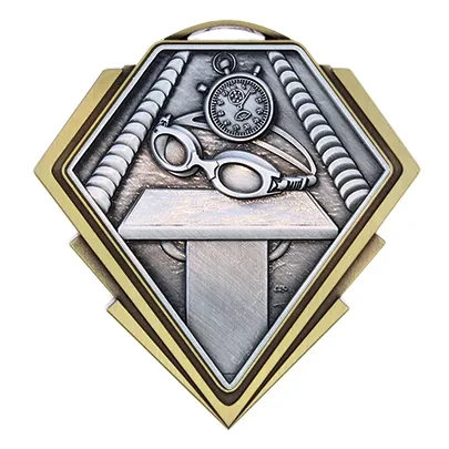 Diamond Series Swimming Medal - MMD814 — 3" x 3"