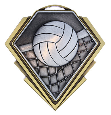 Diamond Series Volleyball Medal - MMD817 — 3" x 3"