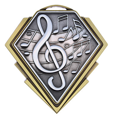 Diamond Series Music Medal - MMD830 — 3" x 3"