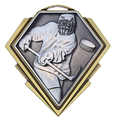 Diamond Series Field Hockey Medal - MMD847 — 3" x 3"