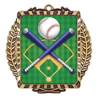 MML 6000 Series Baseball Medal - MML6044 — 3 1/2" x 3 1/2"