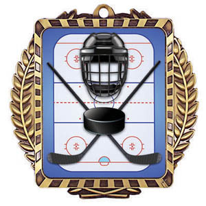 MML 6000 Series Hockey Medal - MML6048 — 3 1/2" x 3 1/2"