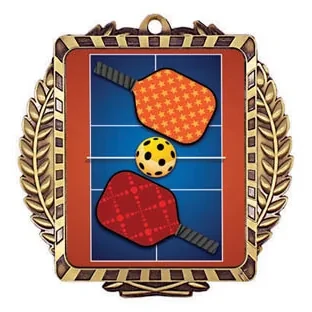 MML 6000 Series Pickleball Medal - MML6058 — 3 1/2" x 3 1/2"