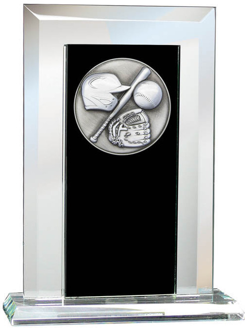 Matrix Series Baseball Glass Plaque - GLA109MA02S — 7 inches