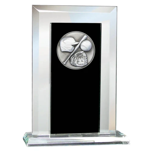 Matrix Series Baseball Glass Plaque - GLA109MB02S — 8 inches