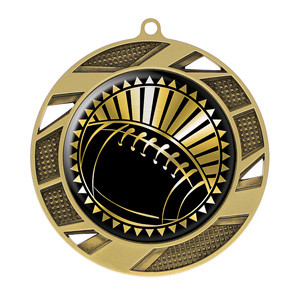 Solar Series Football Medal - MMI50306 — 2 3/4" Diameter