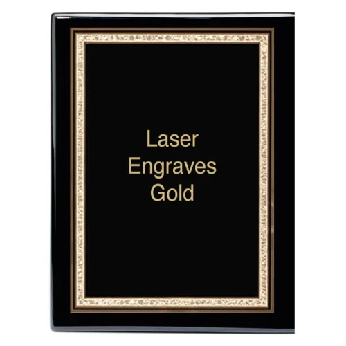 Piano Finish Plaque with Border Plate — 7" x 9"