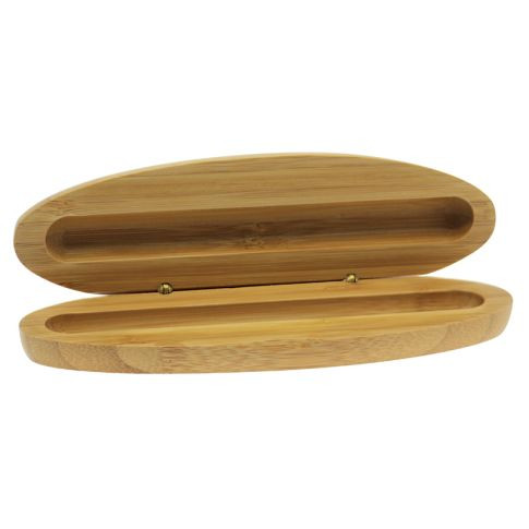 Oval Single Pen Box, Bamboo