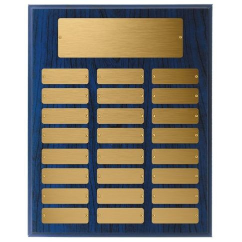 Perpetual Plaque - Blue Wood / Gold — 12" x 15"