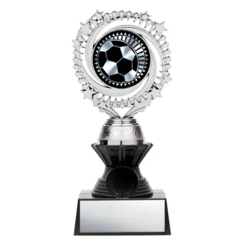 Solar Twister Series Silver Soccer Trophy — 7.5 inches