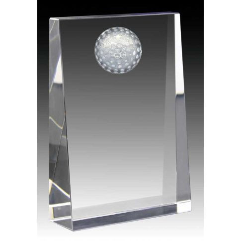 Golf Crystal Wedge Award — 6 x 4 x 1.25 inches