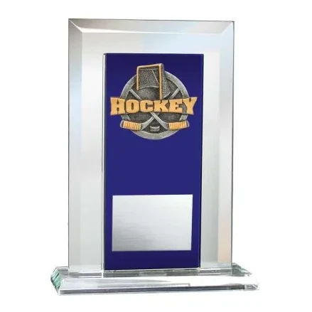 Blue Glass Hockey Relief Award — 7 inches