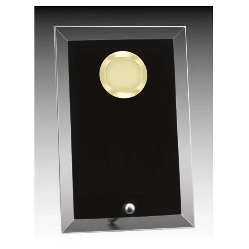 Black Reflection Value Glass Plaque with Insert Holder — 6 x 4 inches