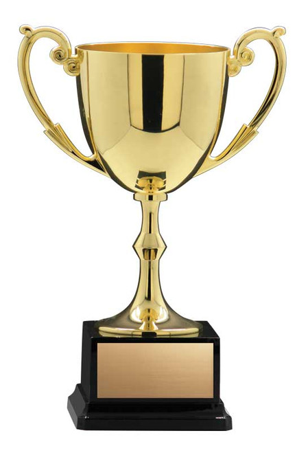 Nickel-Plated Cup on Black Square Base