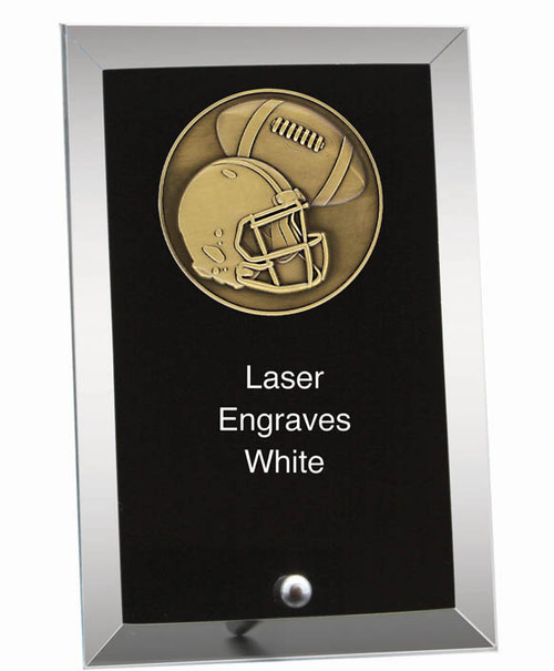 Matrix Series Football Glass Plaque — Gold.