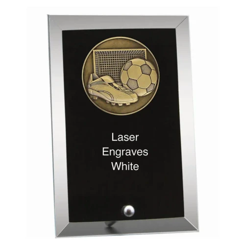 Matrix Series Soccer Glass Plaque — Gold.