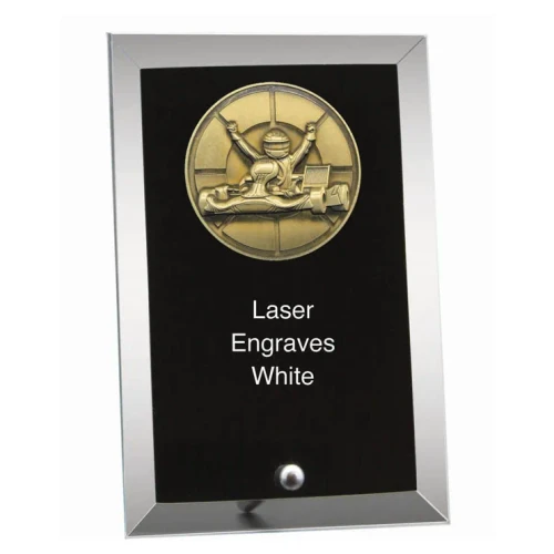 Matrix Series Go-Kart Glass Plaque — Gold.