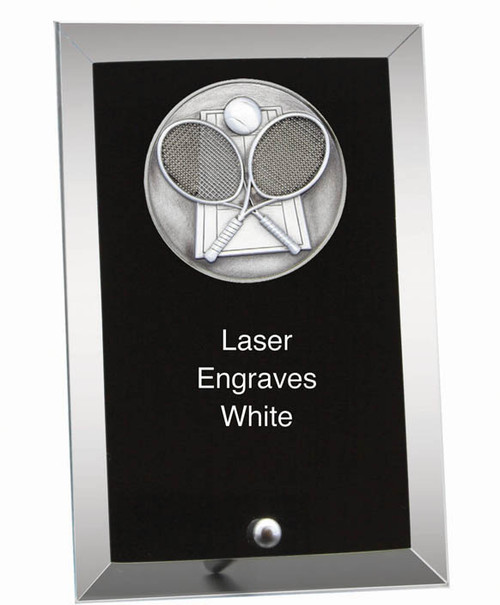 Glass Plaque – Tennis — 6 x 4 inches