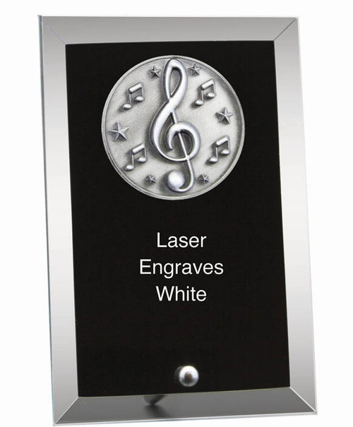Music Glass Easel Plaque — 6 x 4 inches