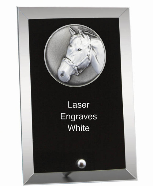 Glass Plaque – Horses — 6 x 4 inches