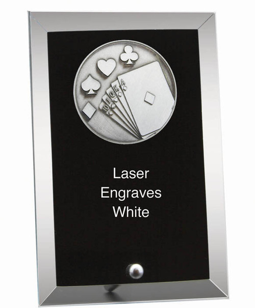 Glass Plaque – Poker — 6 x 4 inches