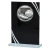 Black Reflection Soccer Glass Plaque - GLMP95313-BK — 6 inches