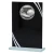 Black Reflection Soccer Glass Plaque - GLMP95313-BK — 8 inches