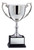 Nickel-Plated Cup on Black Square Base — Silver