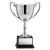 Nickel-Plated Cup on Black Square Base — Silver