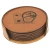 Leatherette Round Coaster Set - 6 Pieces