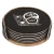 Leatherette Round Coaster Set - 6 Pieces — Black