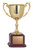 Heavy Weight Metal Cup on Rosewood Base - Gold.