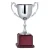 Heavy Weight Metal Cup on Rosewood Base - Silver.