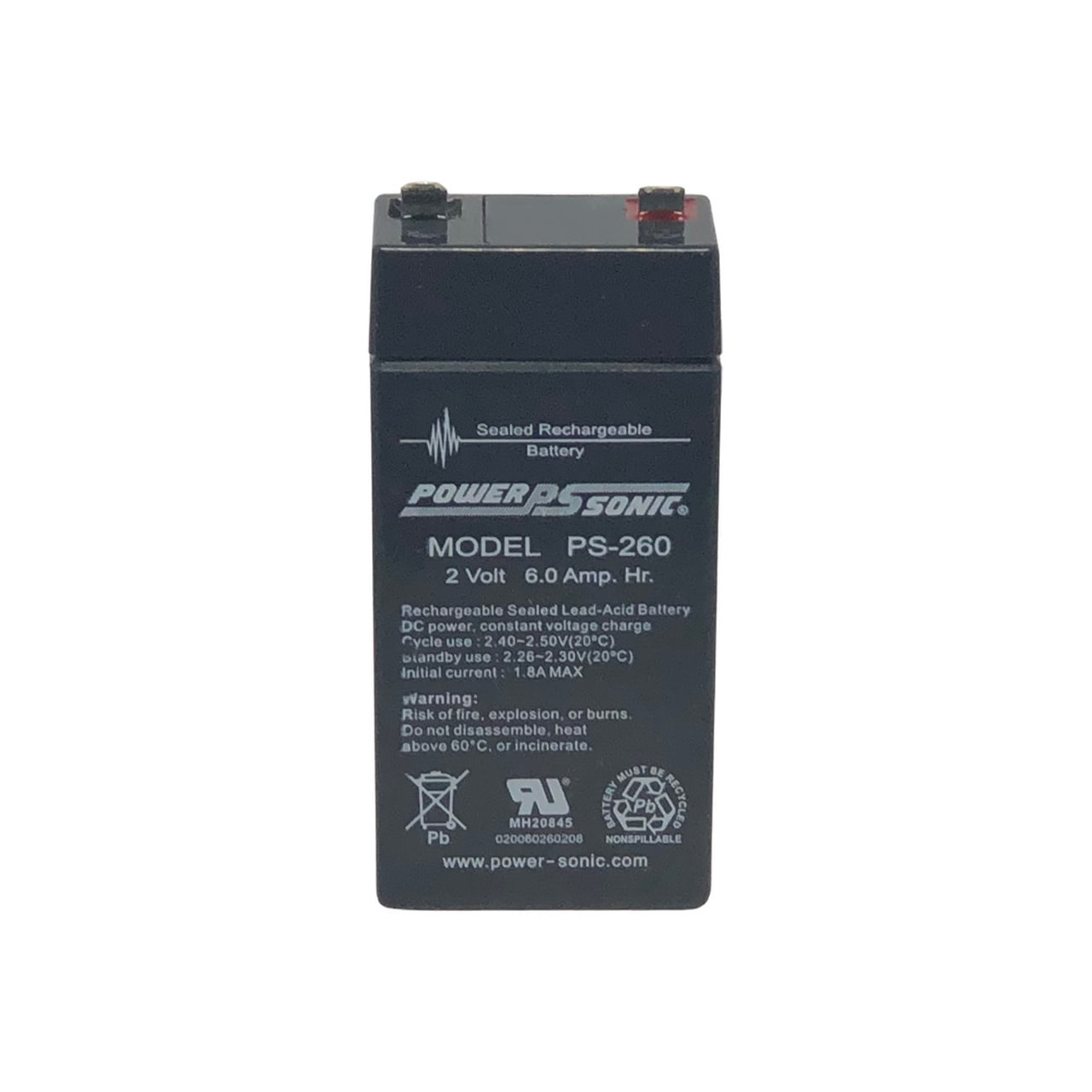 Power Sonic PS-260 Battery - 2V 6AH