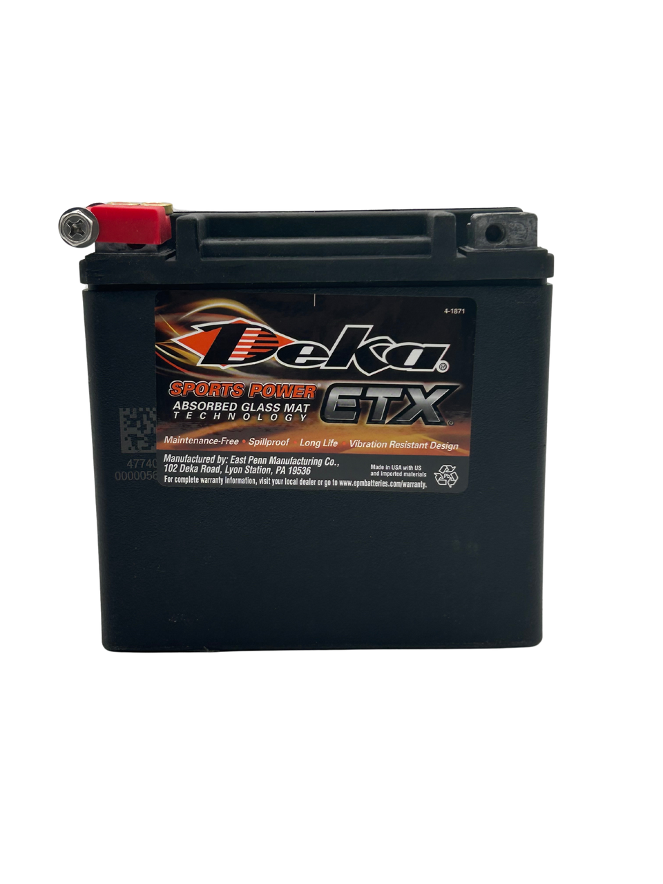DEKA ETX-14 SPORTS POWER 12V AGM Battery - 220 CCA for Powersport