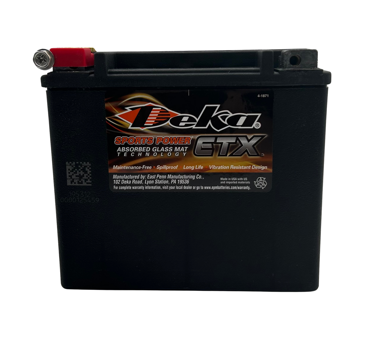 【中古バッテリー】 Deka AGM SPORTS POWER スポーツ・レース対応 カーバッテリー ETX-15 M6端子 Deka 日本正規品 Deka SPORTPOWER ETX-15 スポーツ/レース用軽量AGM