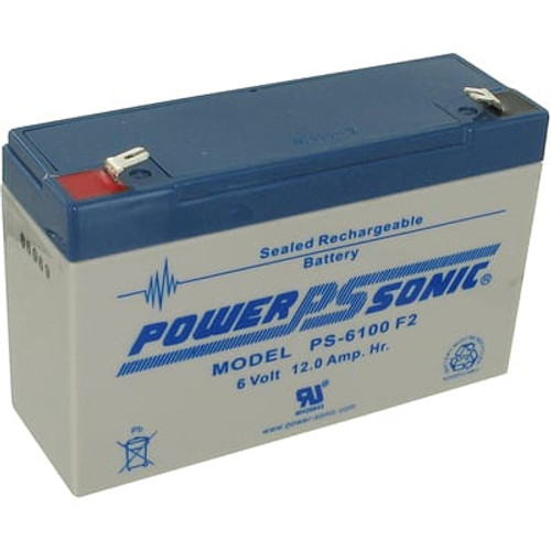 Power Sonic PS-6100F2 Battery - 6V 12AH