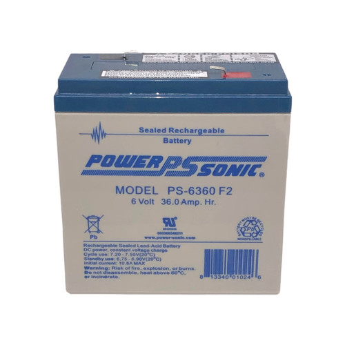 Power Sonic PS-6360F2 Battery - 6V 36AH