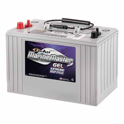 DEKA 8G31 12V AGM marine battery with 780 MCA showing dual post terminals and BCI Group 31 size