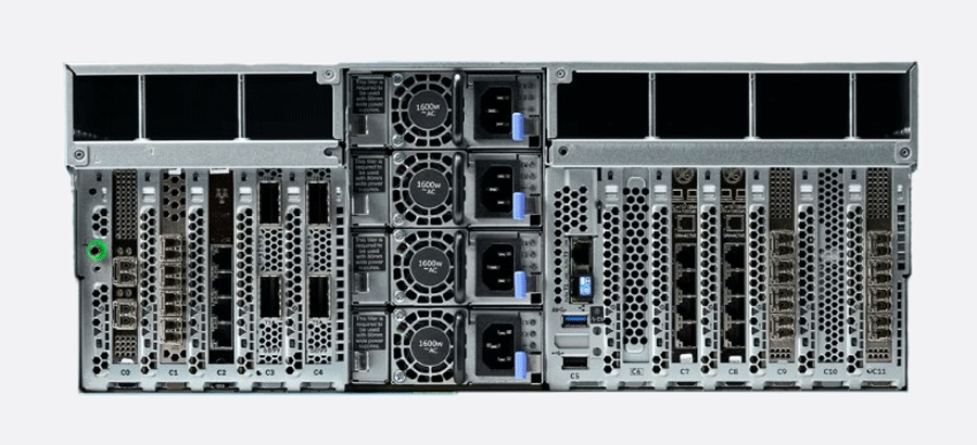 IBM Power S1124 9824-42A 60-Core Power11 iSeries Server rear view in 4U rack configuration