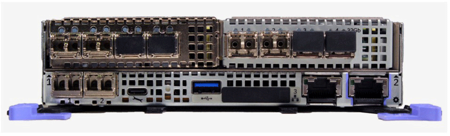 IBM 5127-A20 Replacement Node Canister front and rear views with dual node hardware and connectors