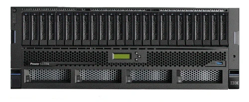 IBM Power S1024 9105-42A EPGD server chassis front view displaying drive bays, status LEDs, and 4U rack-mount design