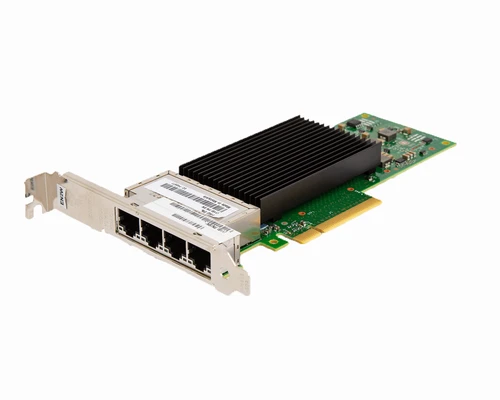 IBM EN2W PCIe3 4-port 10GbE BaseT RJ45 Adapter 03JP016 front view showing four RJ45 copper ports